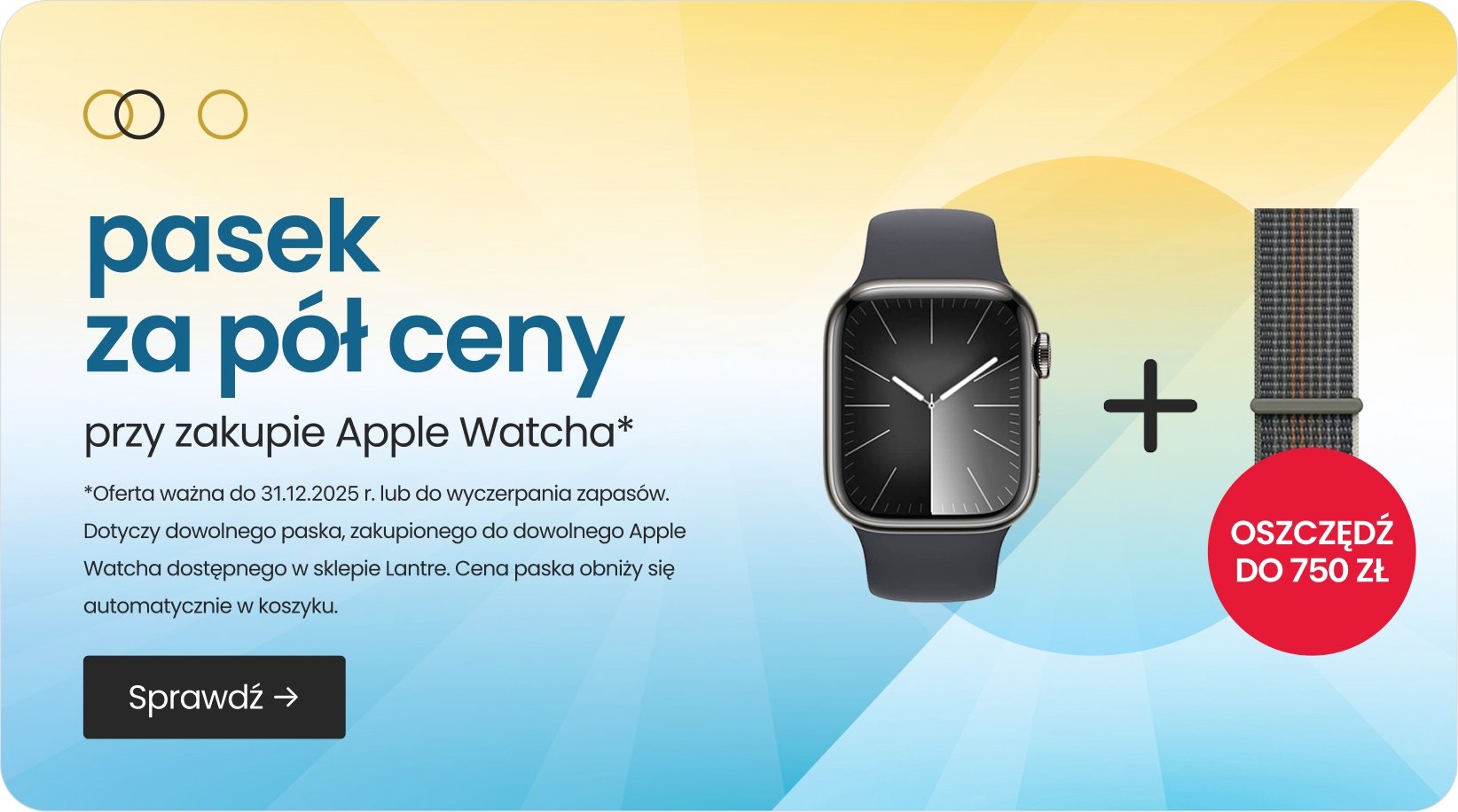 pasek za pół ceny przy zakupie Apple Watcha