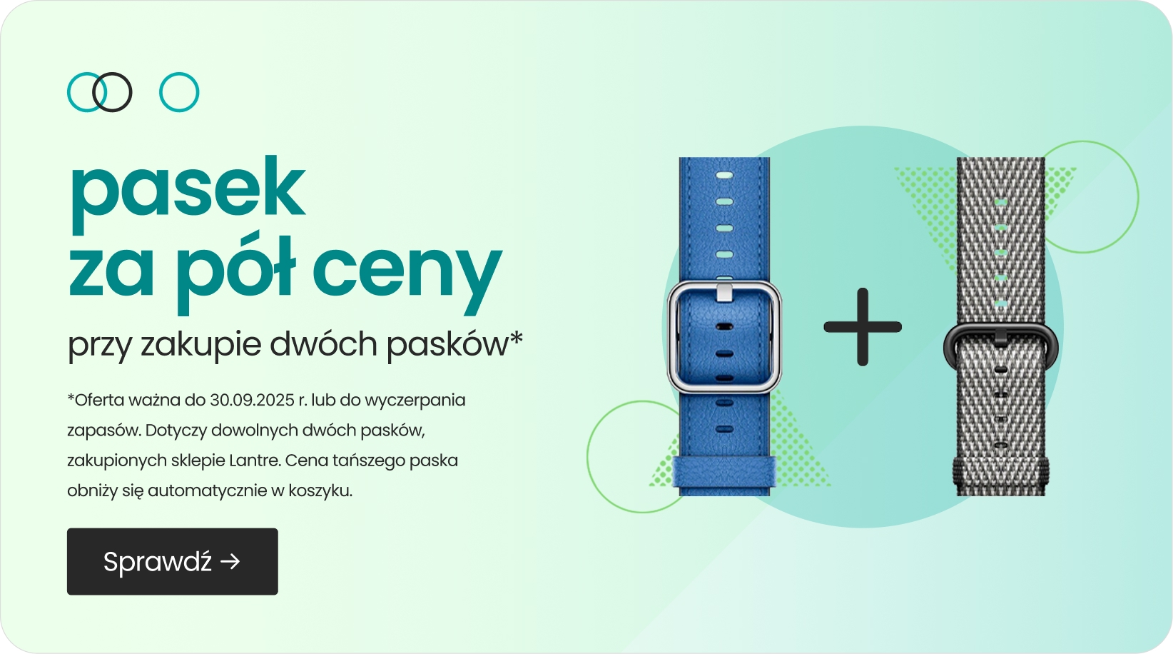 pasek za pół ceny przy zakupie dwóch pasków
