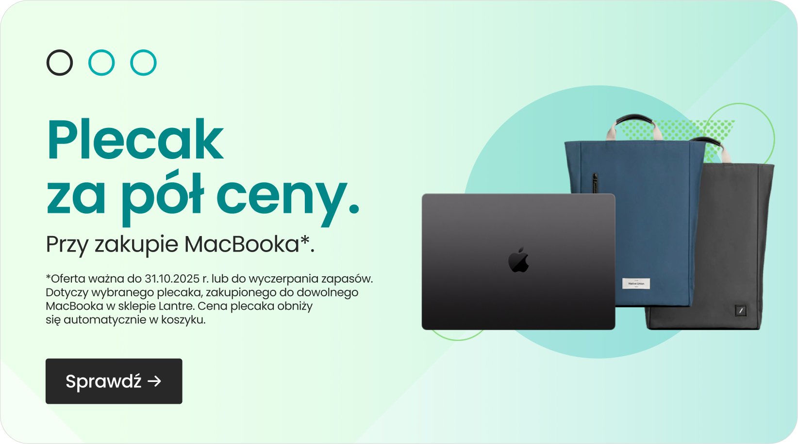 Plecak za pół ceny przy zakupie MacBooka Plecak za pół ceny przy zakupie MacBooka