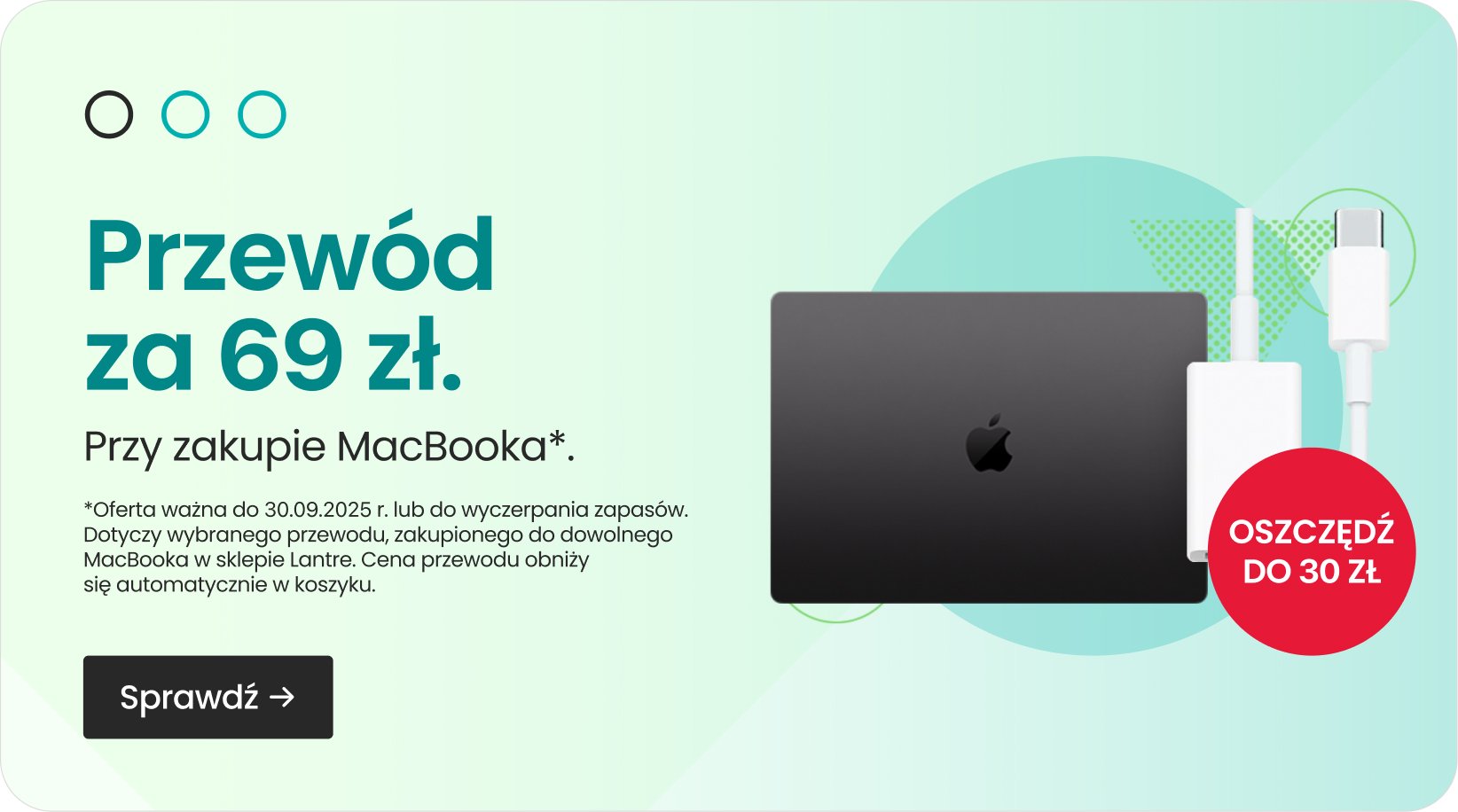 Przewód za 69 zł przy zakupie MacBooka