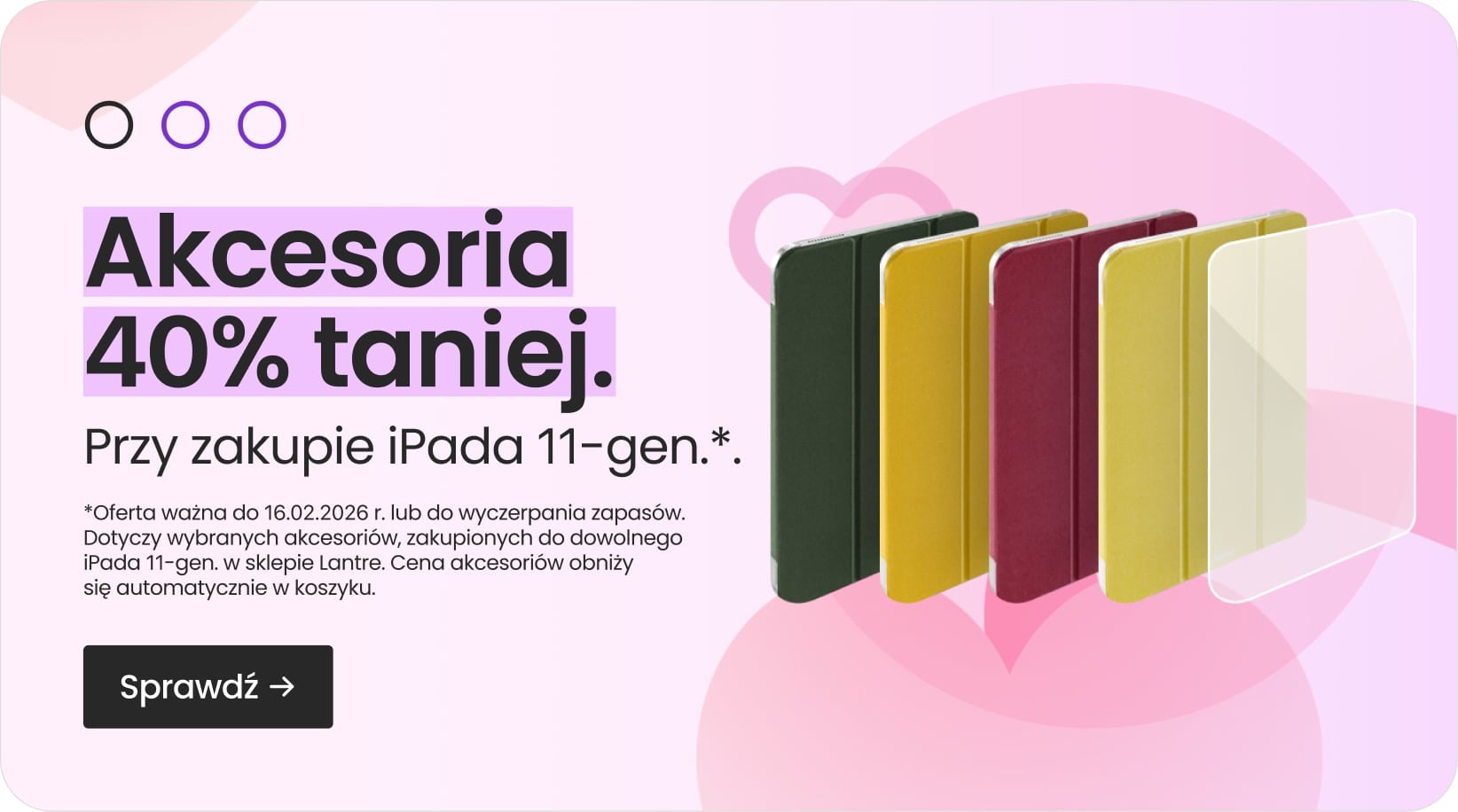 Akcesoria 40% taniej przy zakupie iPada 11-gen.