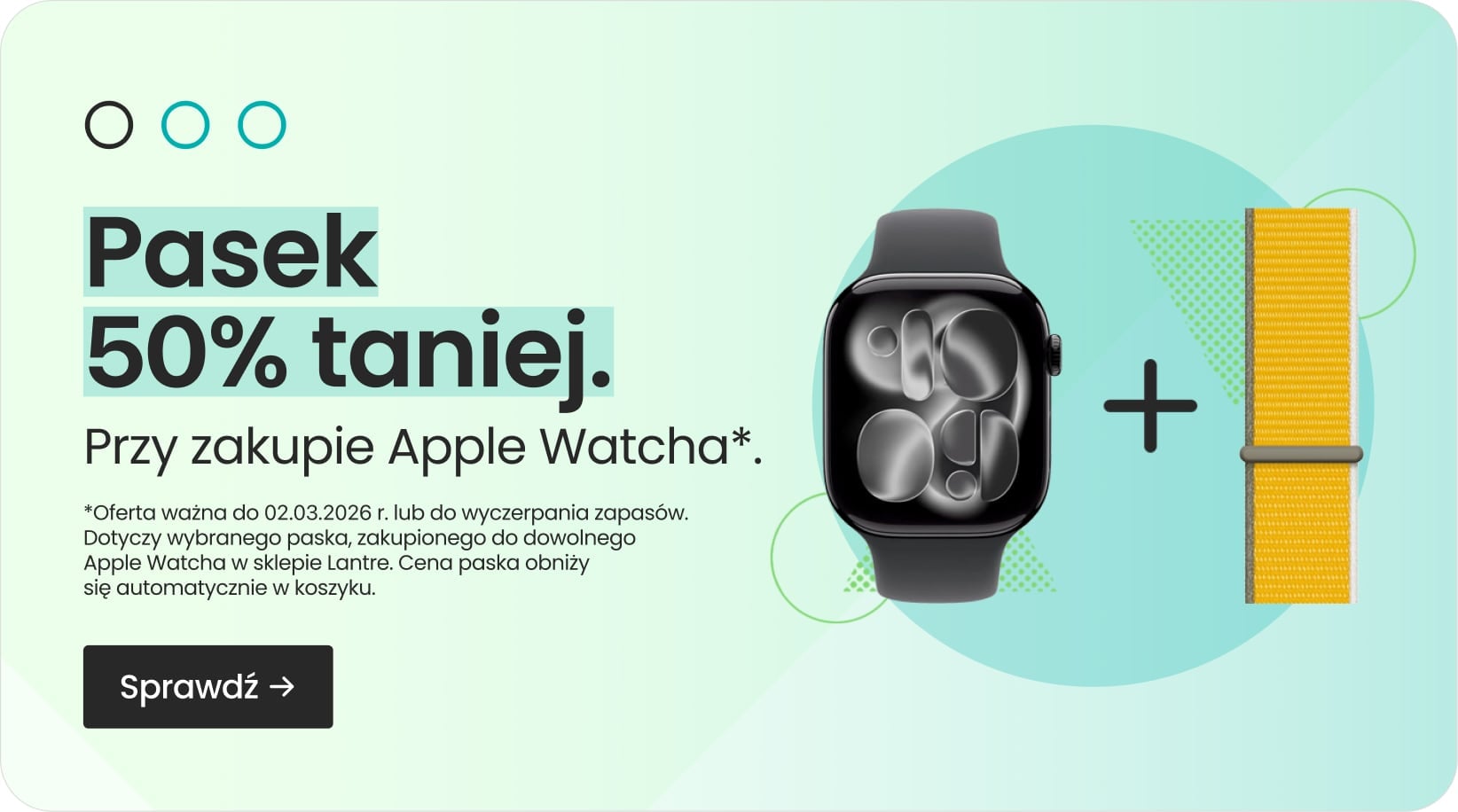 Pasek 50% taniej przy zakupie Apple Watcha