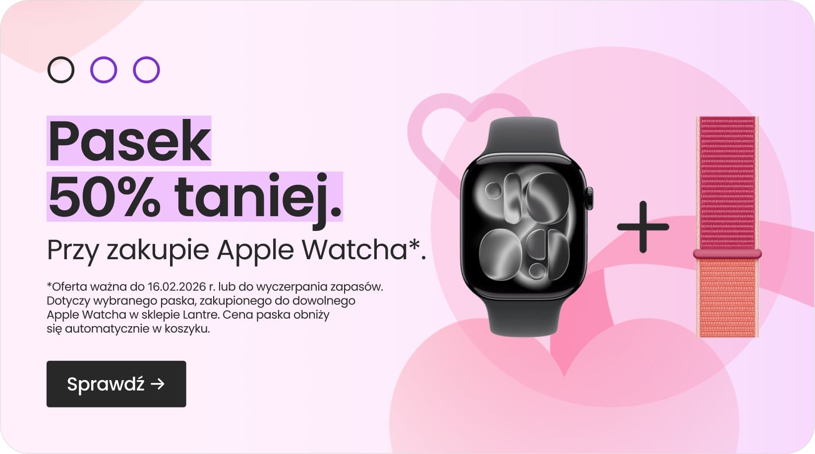 Pasek 50% taniej przy zakupie Apple Watcha