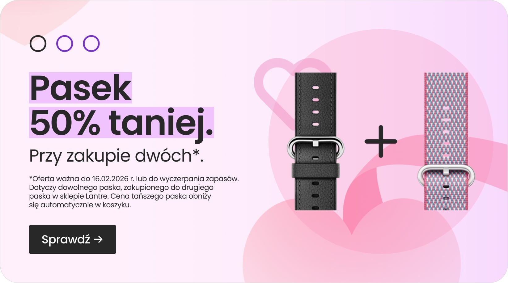 Pasek 50% taniej przy zakupie dwóch