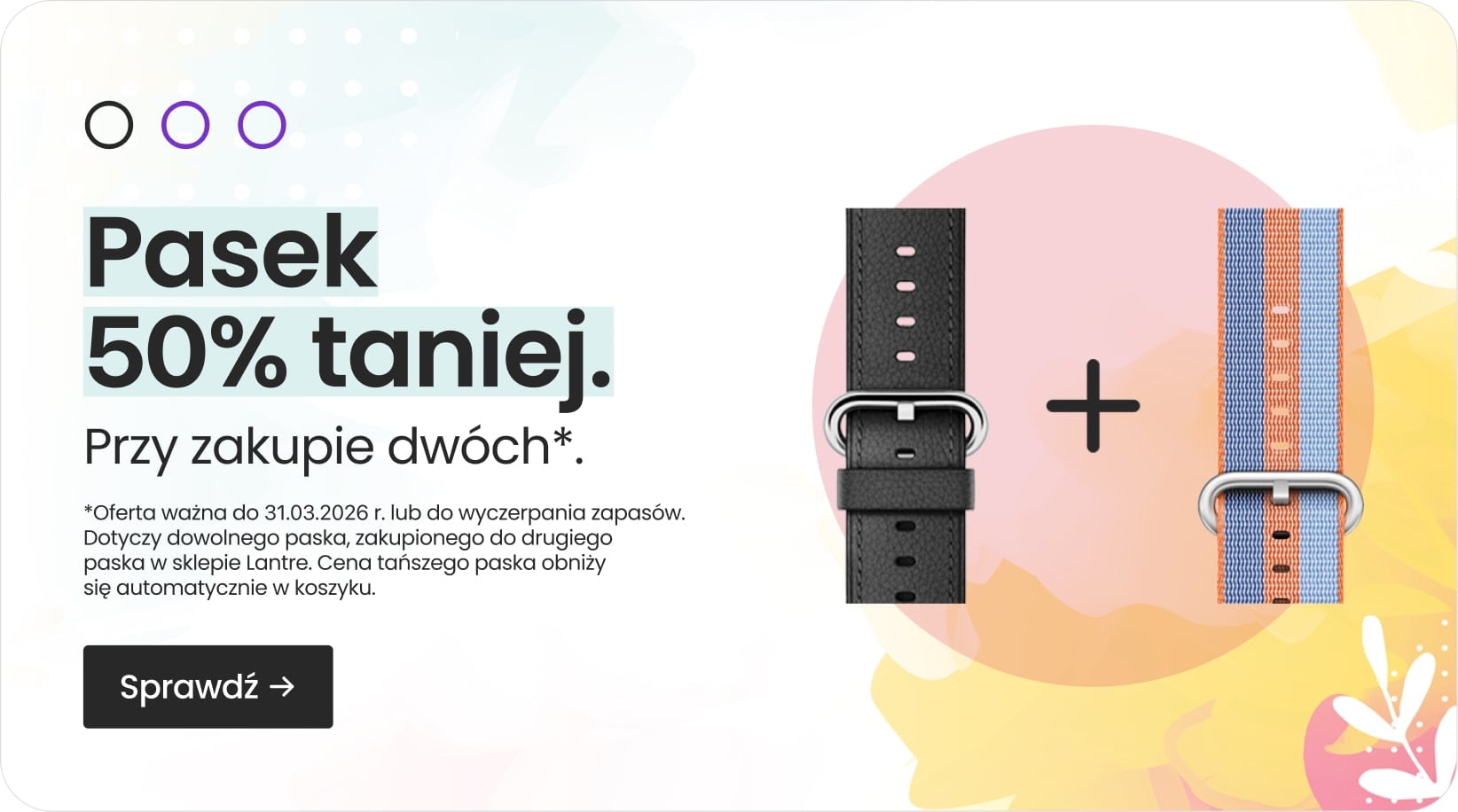 Pasek 50% taniej przy zakupie dwóch