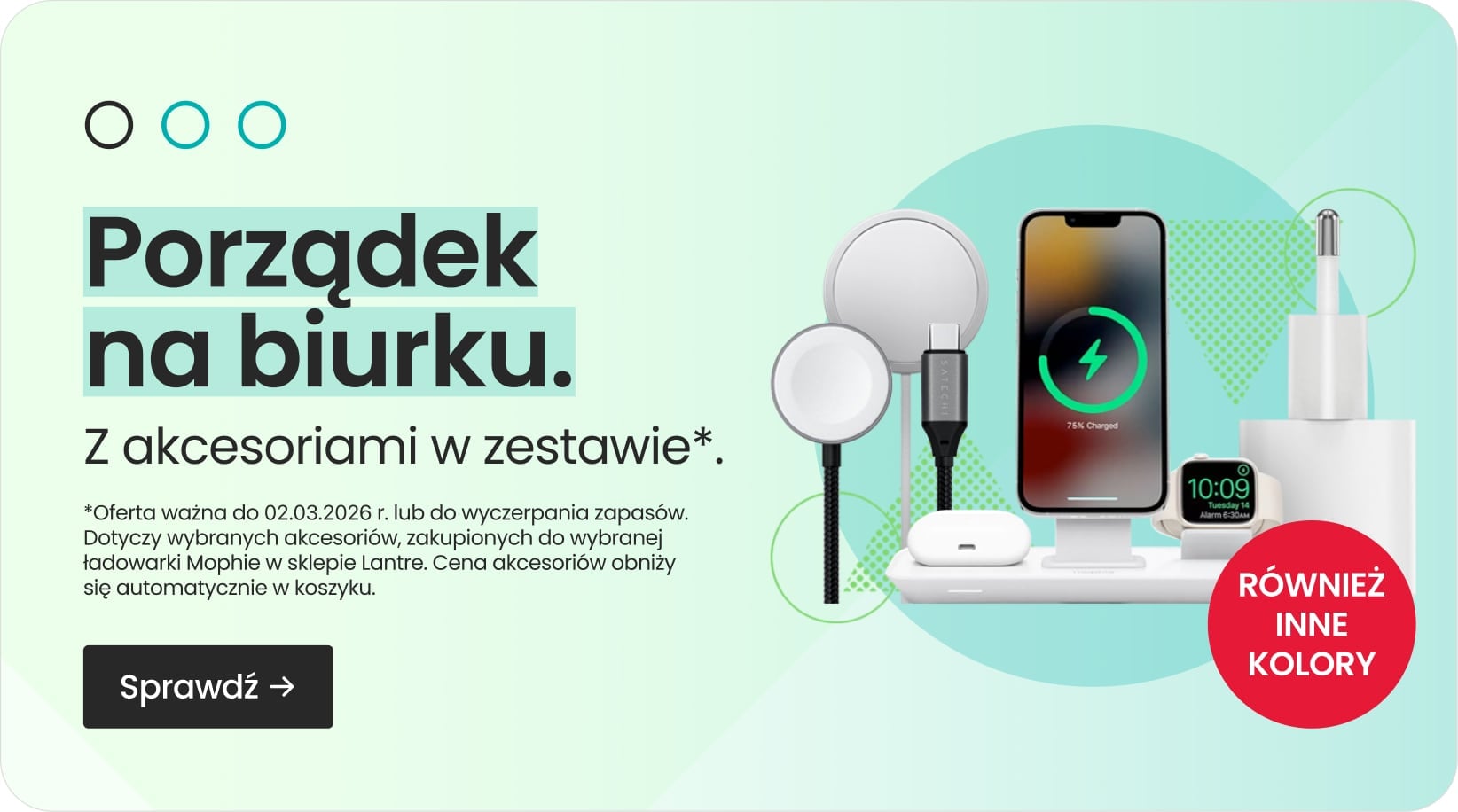 Porządek na biurku z akcesoriami w zestawie