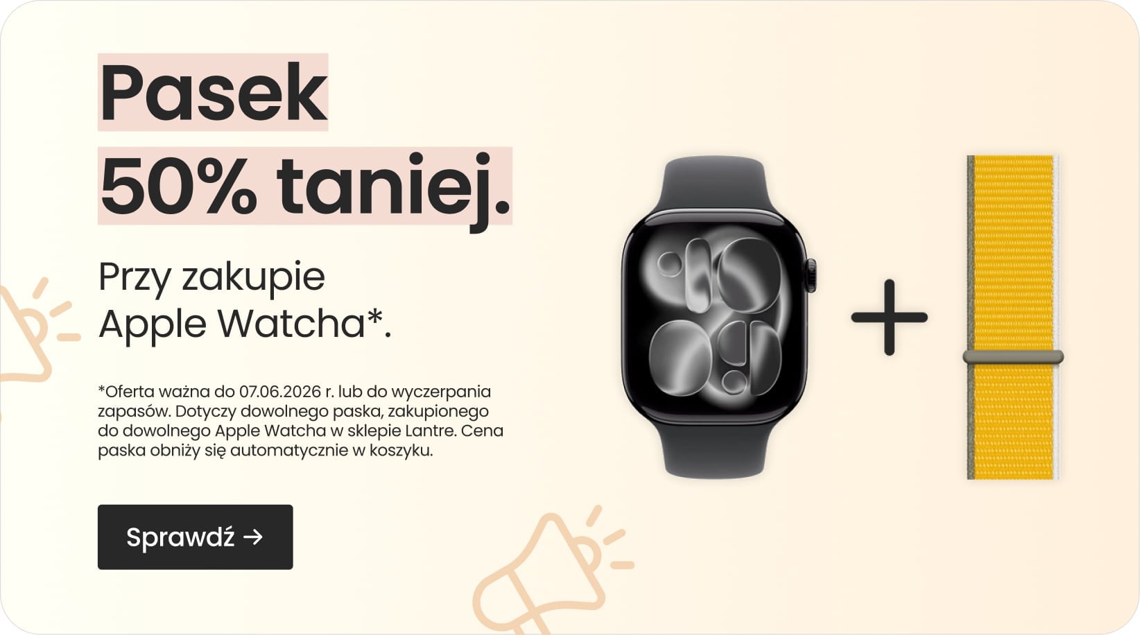 Pasek 50% taniej przy zakupie Apple Watcha