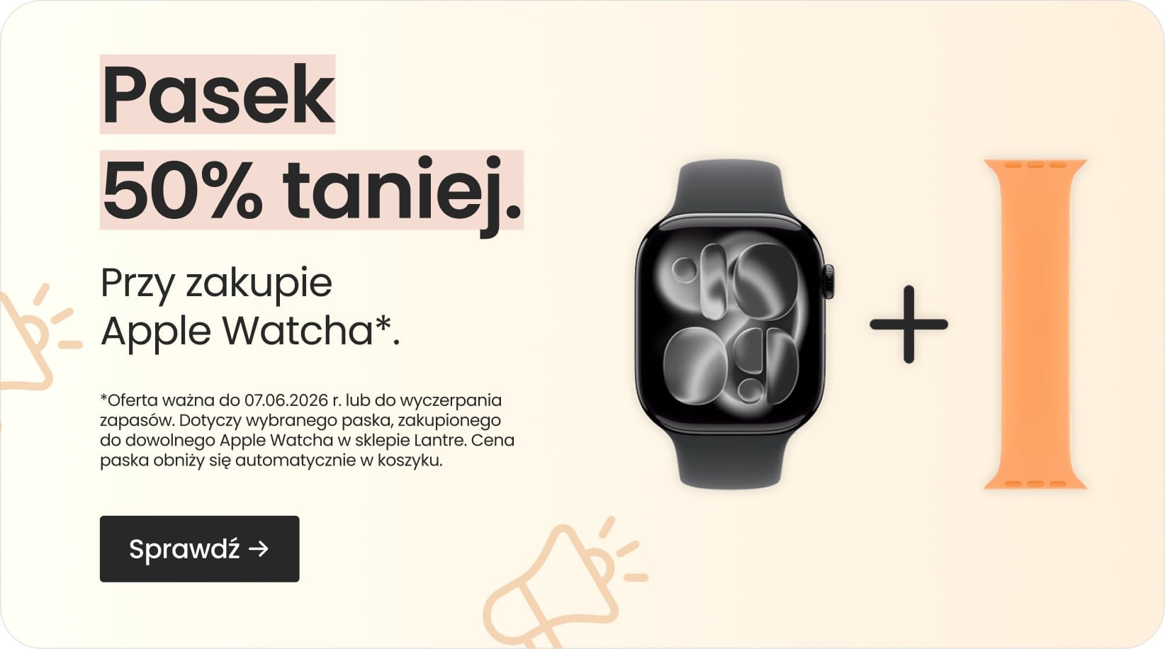 Pasek 50% taniej przy zakupie Apple Watcha