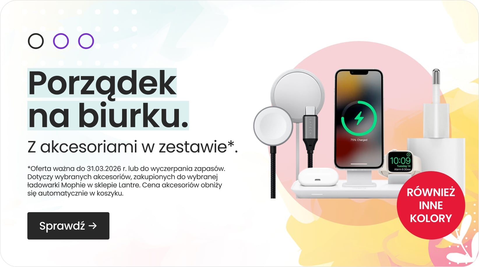 Porządek na biurku z akcesoriami w zestawie