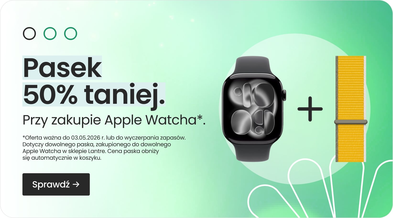 Pasek 50% taniej przy zakupie Apple Watcha