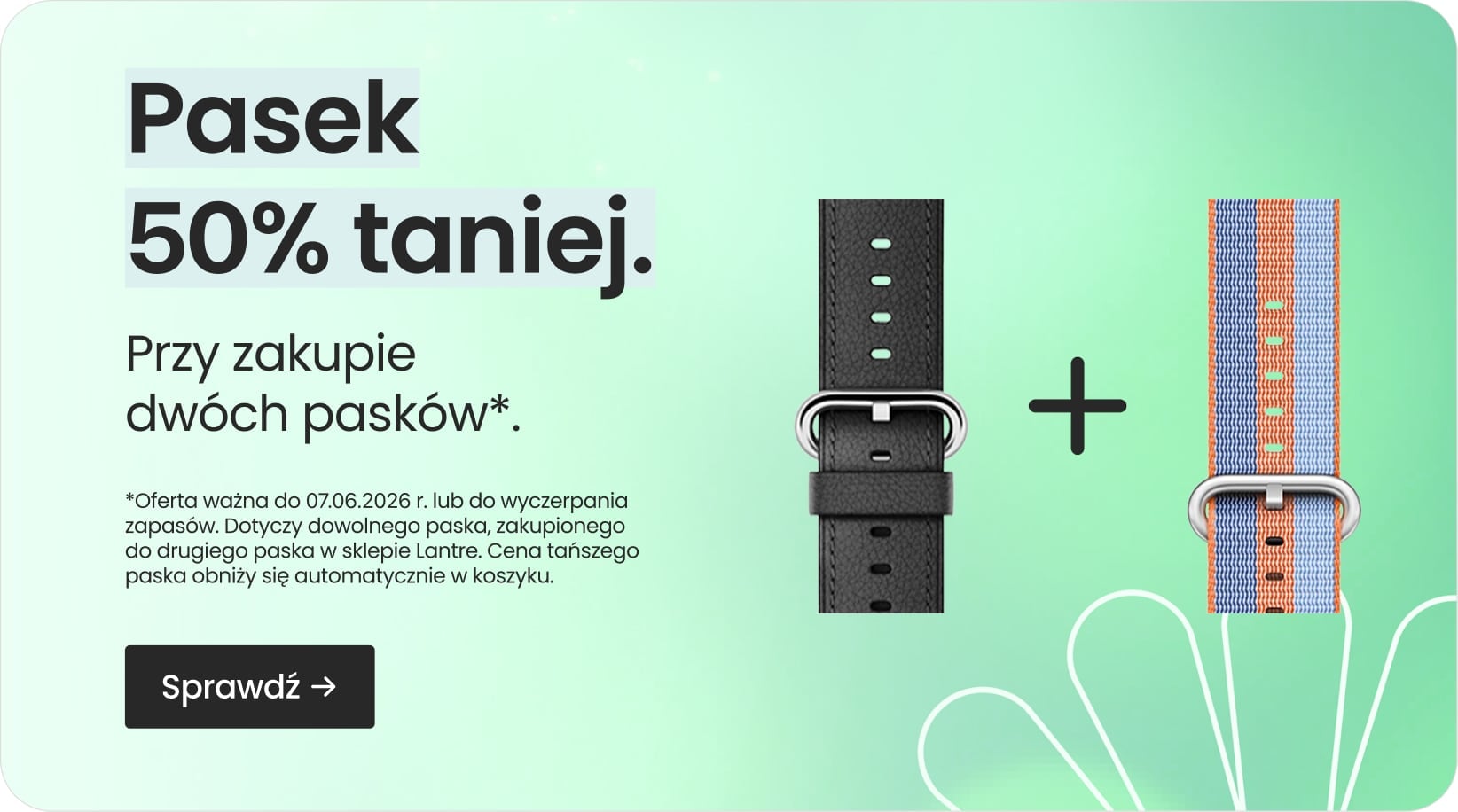 Pasek 50% taniej przy zakupie dwóch