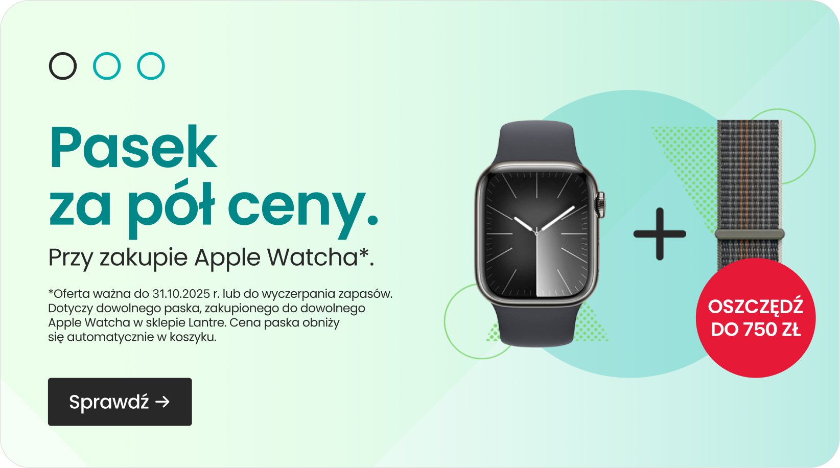 Pasek za pół ceny przy zakupie Apple Watcha