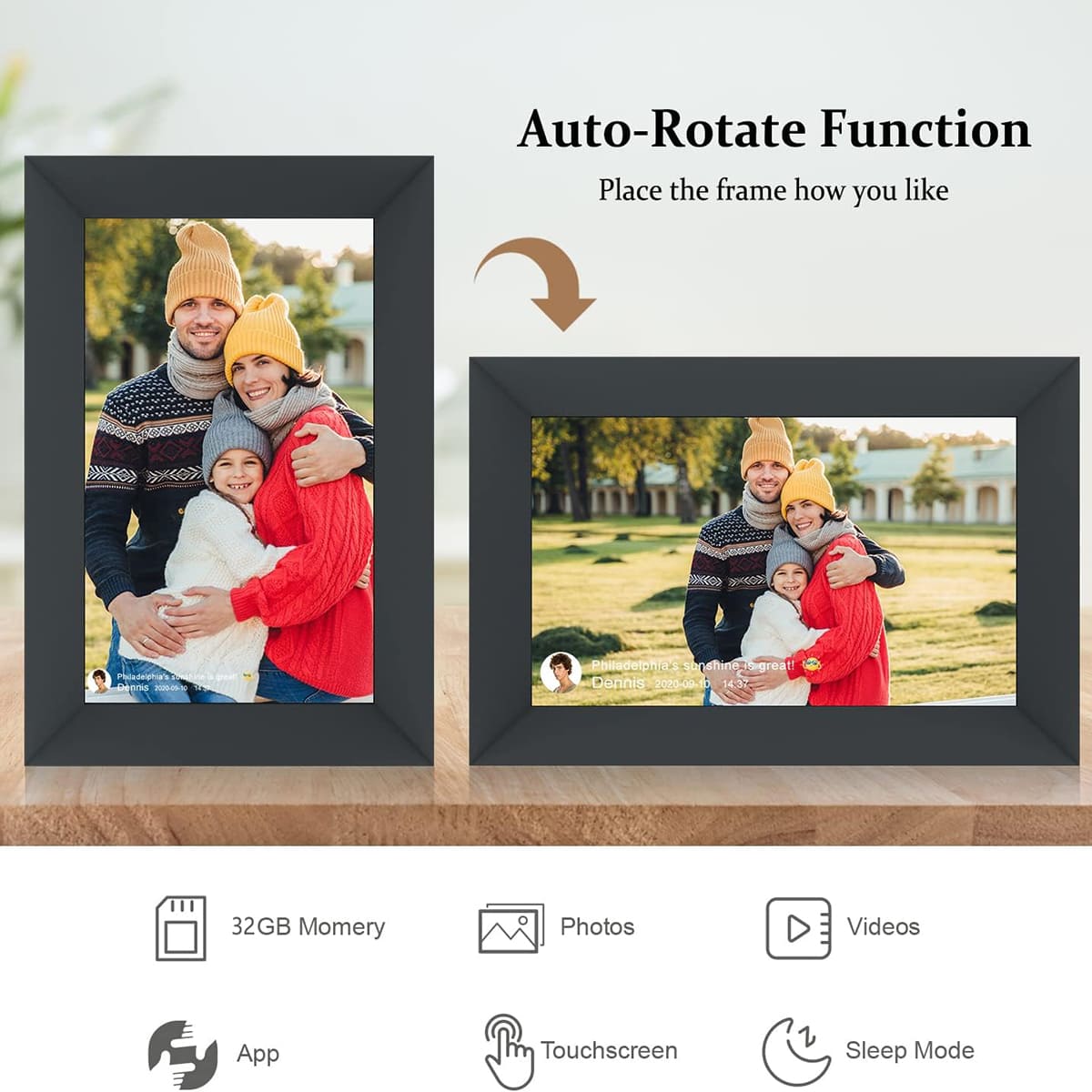 Aeezo Portrait Cyfrowy wyświetlacz zdjęć i filmów 10.1 - Czarny Aeezo Portrait Cyfrowy wyświetlacz zdjęć i filmów 10.1 - Czarny