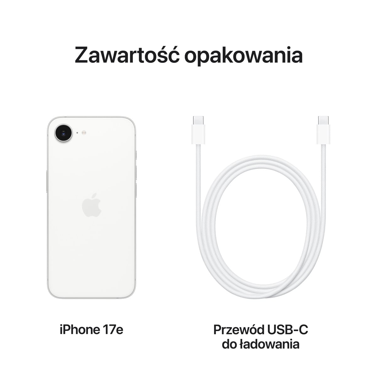 iPhone 17e biały - zestaw