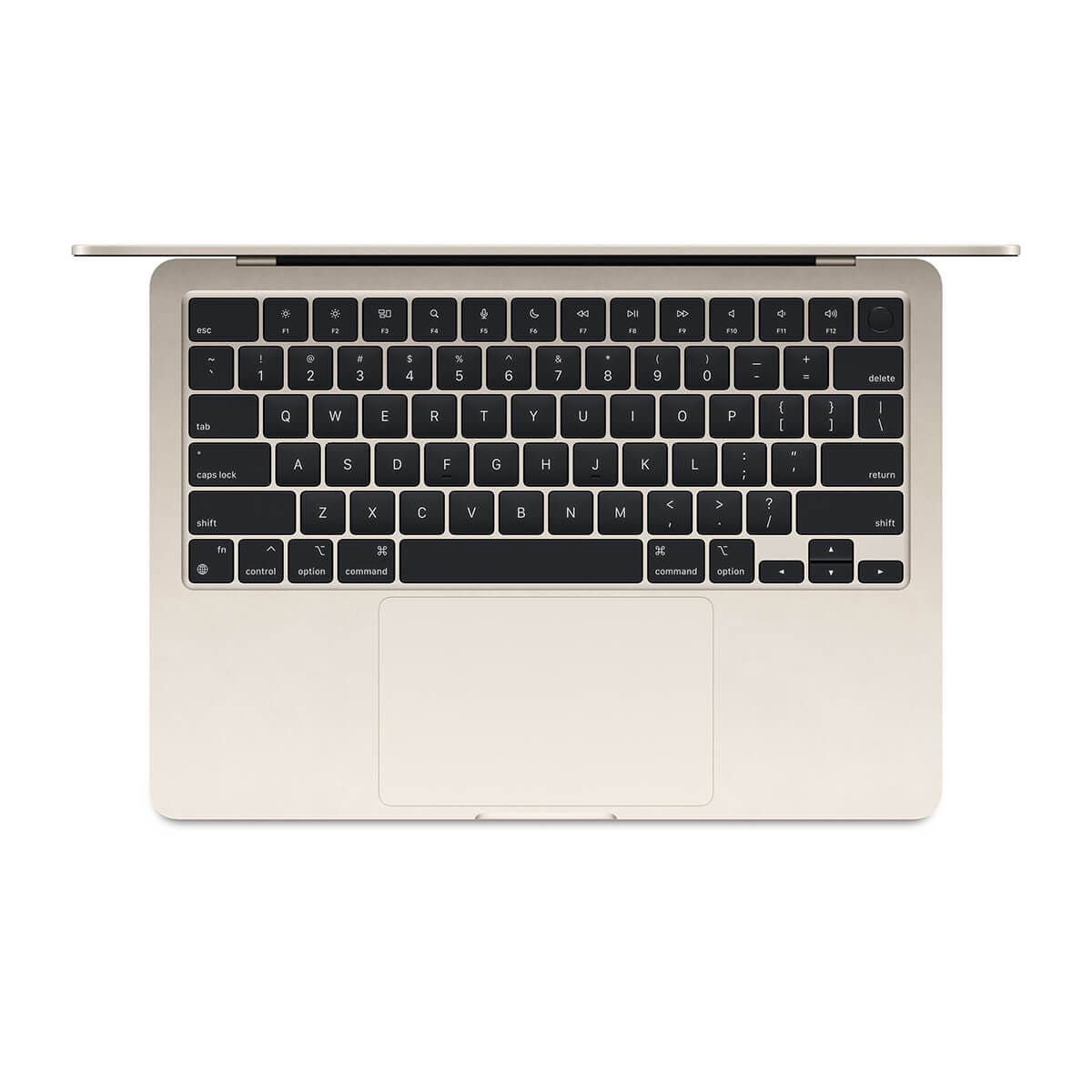 Apple MacBook Air 13 M3 8-core CPU + 10-core GPU / 16GB / 512GB SSD / Klawiatura US / Księżycowa poświata (Starlight) + Tomtoc Defender-A13 Zestaw Pokrowiec i organizer na kable - Ciemnoszary (Dark Gray) - układ klawiatury