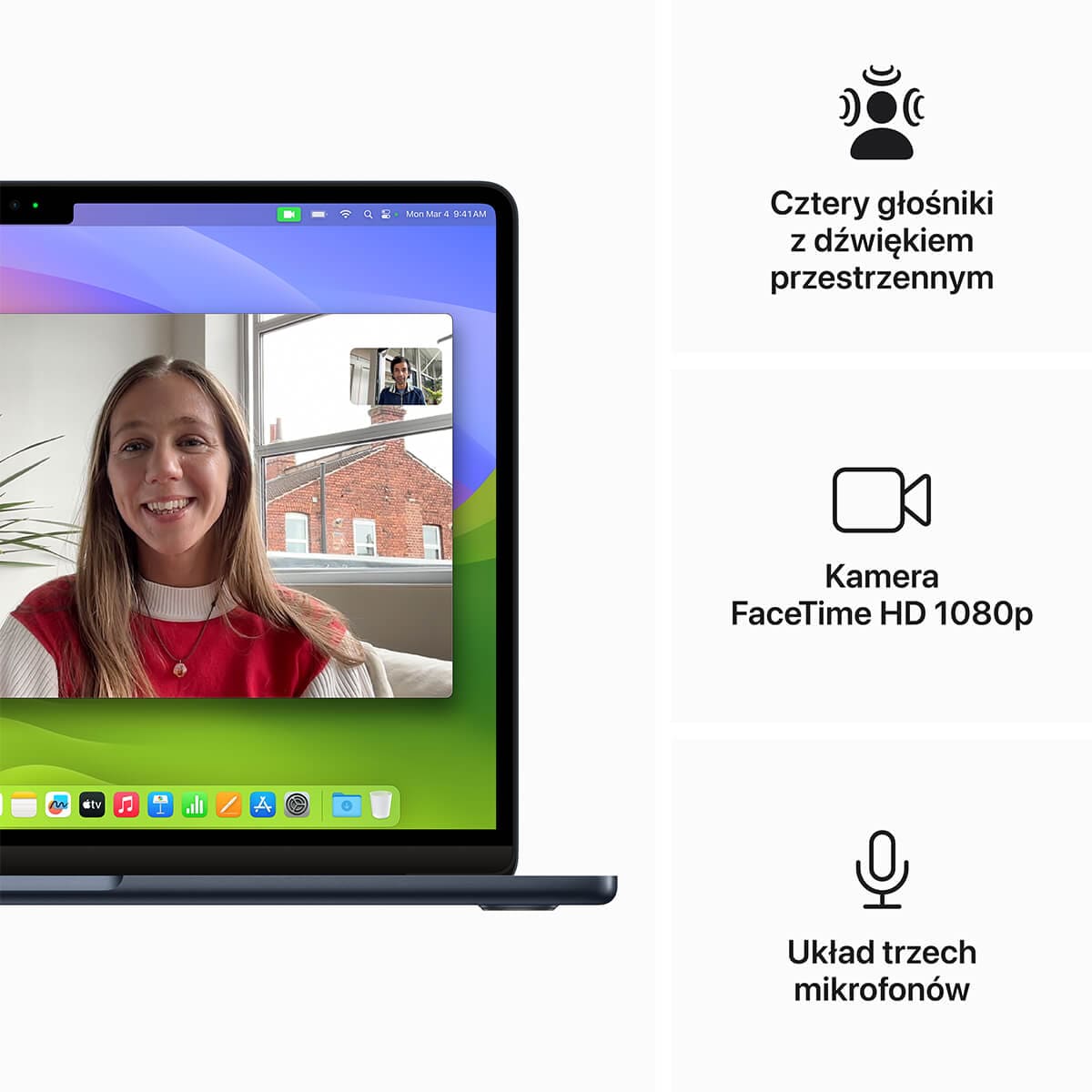 Apple MacBook Air 13 M3 8-core CPU + 10-core GPU / 16GB RAM / 512GB SSD / Klawiatura US / Północ (Midnight) - Zawartość zestawu