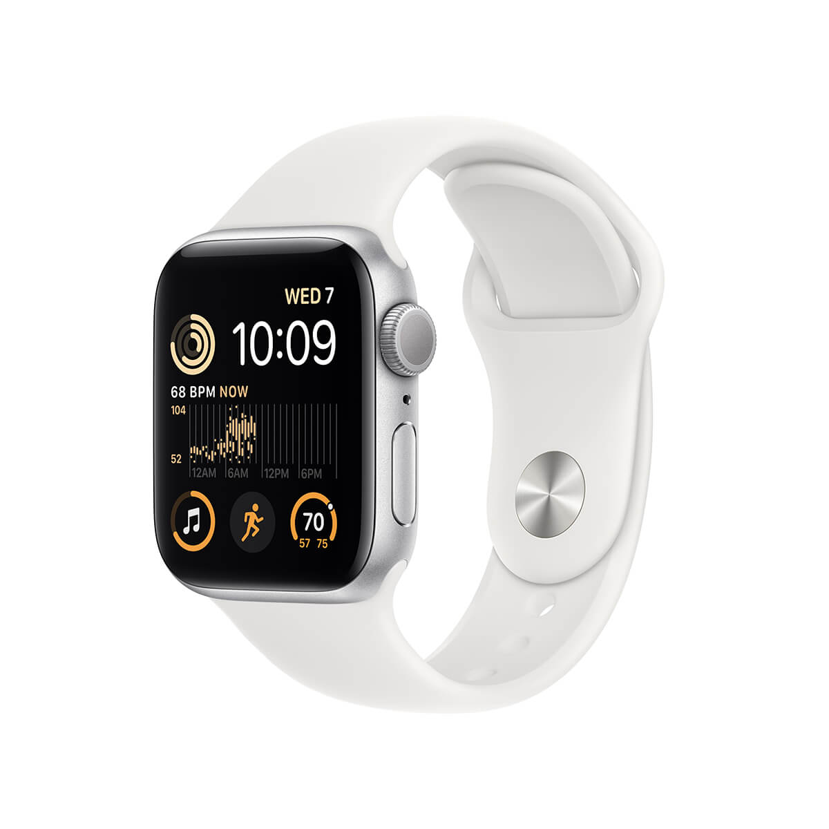 Apple Watch SE 2-gen. GPS Koperta 40mm z Aluminium w kolorze Srebrnym z Paskiem sportowym w kolorze Białym