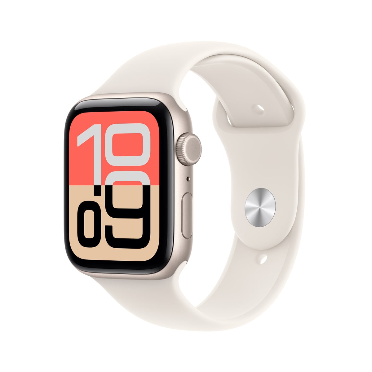 Apple Watch SE 3 GPS + Cellular Koperta 40mm z Aluminium w kolorze Księżycowej poświaty z Paskiem sportowym w kolorze Księżycowej poświaty - S/M