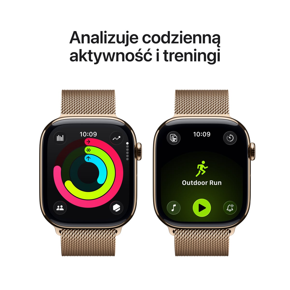 Apple Watch Series 11 GPS + Cellular Koperta 46mm z Tytanu w kolorze Złotym z Bransoletą mediolańską w kolorze złotym - M/L