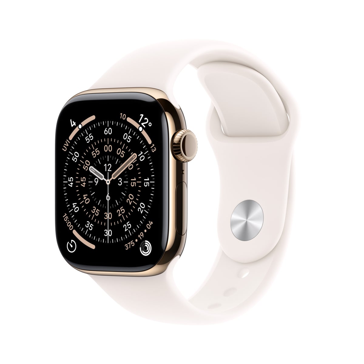 Apple Watch Series 11 GPS + Cellular Koperta 46mm z Tytanu w kolorze Złotym z Paskiem Sportowym w kolorze łagodnego różu - M/L