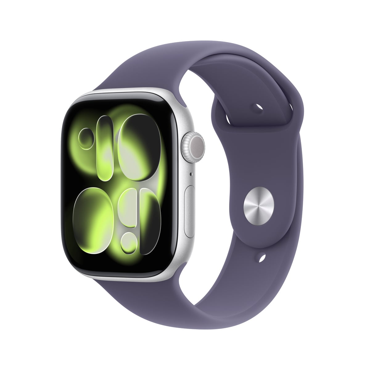 Apple Watch Series 11 GPS Koperta 46mm z Aluminium w kolorze Srebrnym z Paskiem sportowym w kolorze Mlecznego fioletu - M/L