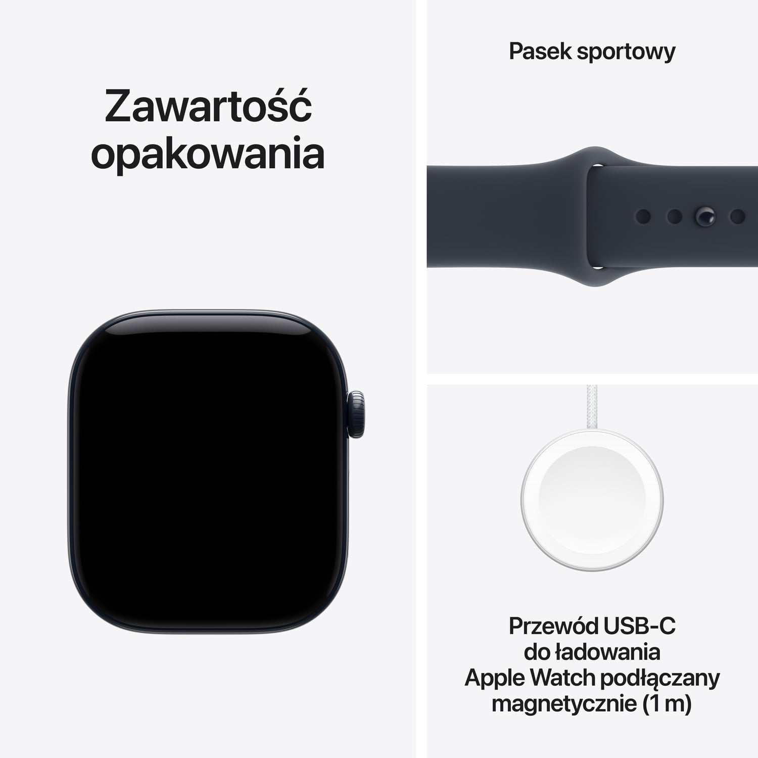 Apple Watch Series 12 GPS + Cellular Koperta 42mm z Ceramiki w kolorze Granatowej nocy z Paskiem sportowym w kolorze Granatu - M/L - zestaw