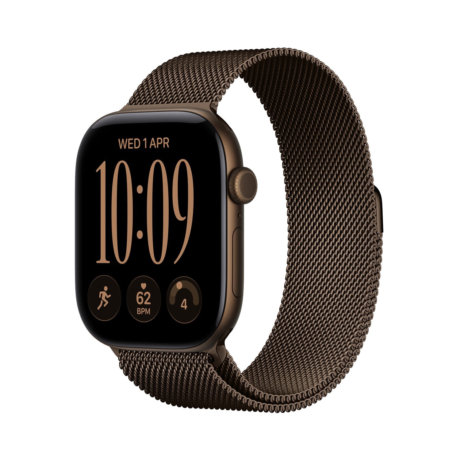 Apple Watch Series 12 GPS + Cellular Koperta 46mm z Aluminium w kolorze Ciemnego brązu z Bransoletą mediolańską w kolorze Ciemnego brązu - S/M Apple Watch Series 12 GPS + Cellular Koperta 46mm z Aluminium w kolorze Ciemnego brązu z Bransoletą mediolańską w kolorze Ciemnego brązu - S/M