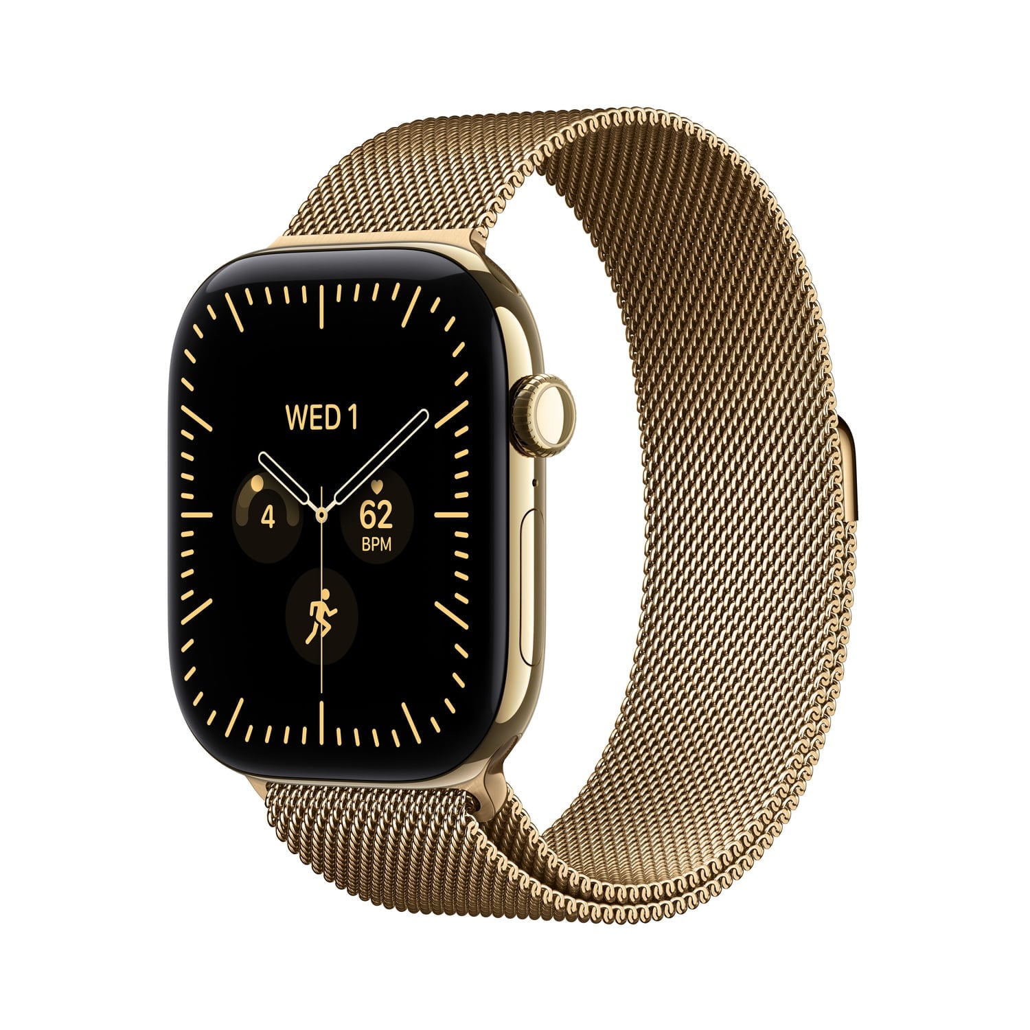 Apple Watch Series 12 GPS + Cellular Koperta 46mm z Tytanu w kolorze Żywego złota z Bransoletą mediolańską w kolorze Żywego złota - M/L