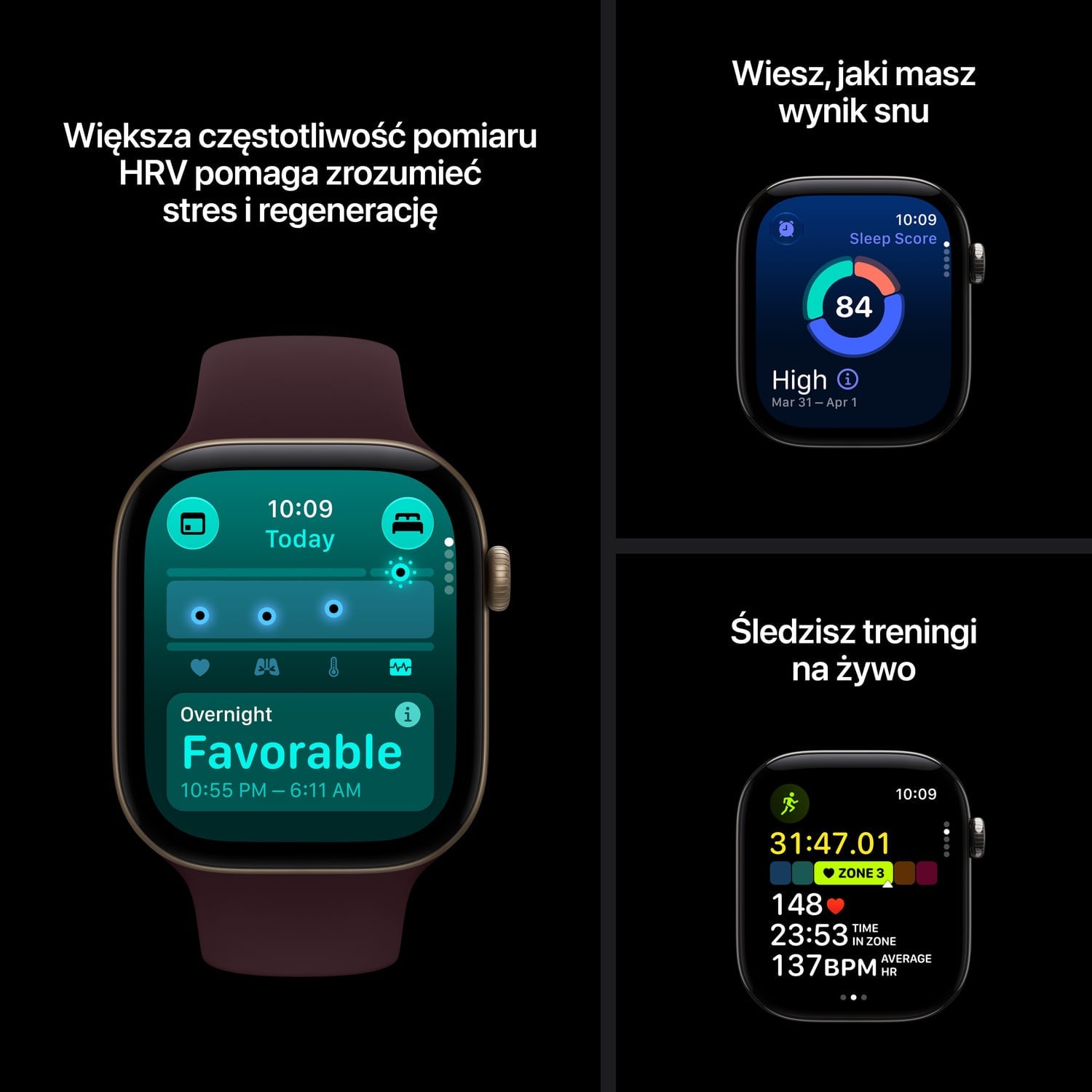 Apple Watch Series 12 GPS + Cellular Koperta 46mm z Tytanu w kolorze Żywego złota z Paskiem sportowym w kolorze Burgunda - S/M - zawartość pudełka