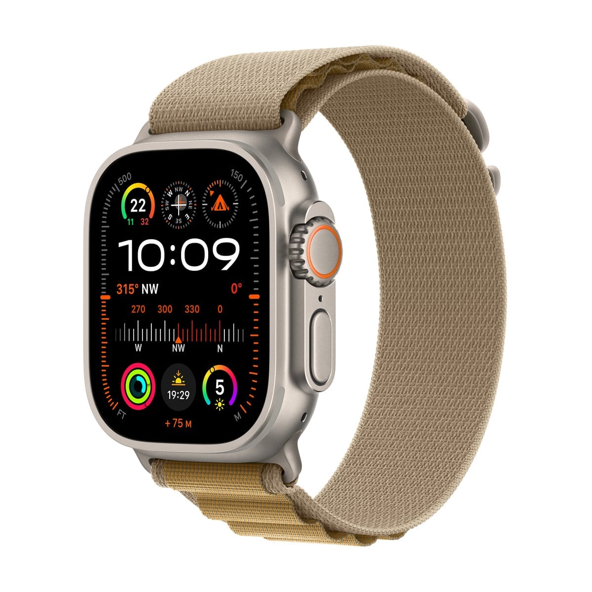 Apple Watch Ultra 2 GPS + Cellular Koperta 49mm z Tytanu w kolorze Naturalnym z Opaską Alpine w kolorze Beżowym - L