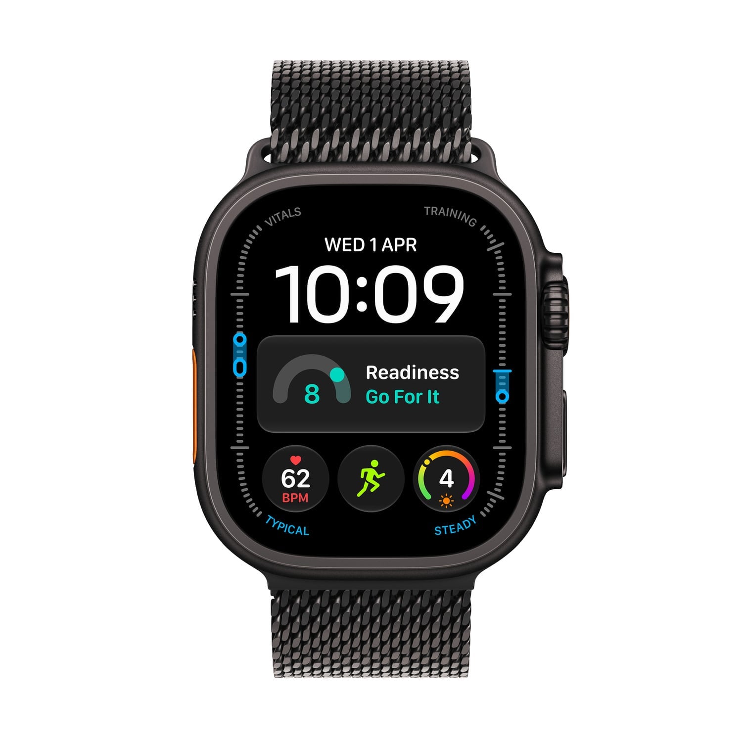 Apple Watch Ultra 4 GPS + Cellular Koperta 49mm z Tytanu w kolorze Czarnym z Bransoletą mediolańską z tytanu w kolorze Czarnym - S - zestaw