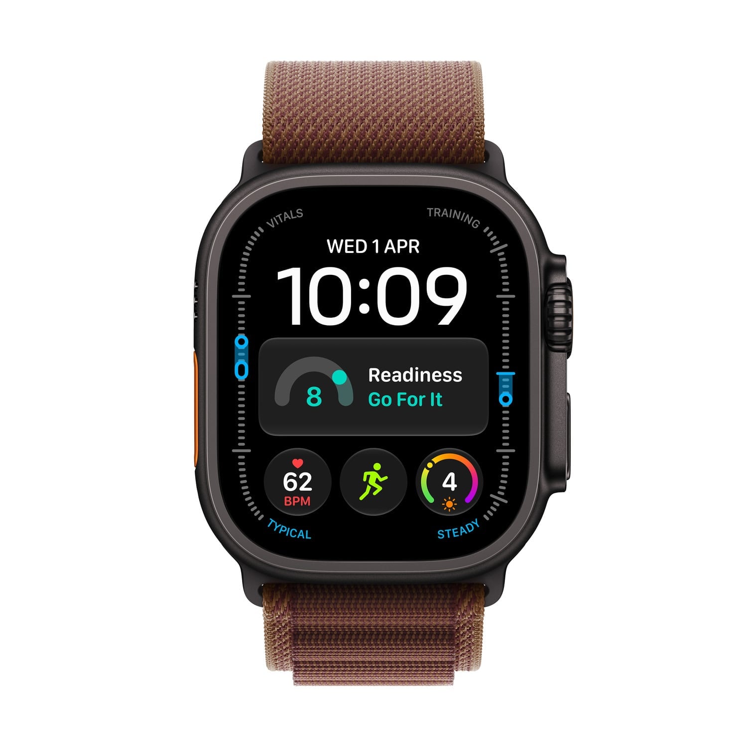 Apple Watch Ultra 4 GPS + Cellular Koperta 49mm z Tytanu w kolorze Czarnym z Opaską Alpine w kolorze Burgunda - L - zestaw
