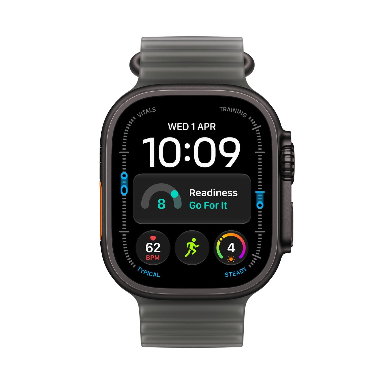 Apple Watch Ultra 4 GPS + Cellular Koperta 49mm z Tytanu w kolorze Czarnym z Paskiem Ocean w kolorze Półprzezroczystej czerni - zestaw