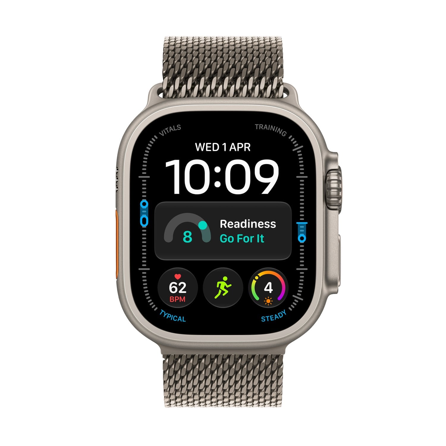 Apple Watch Ultra 4 GPS + Cellular Koperta 49mm z Tytanu w kolorze Naturalnym z Bransoletą mediolańską z tytanu w kolorze Naturalnym - L - zestaw