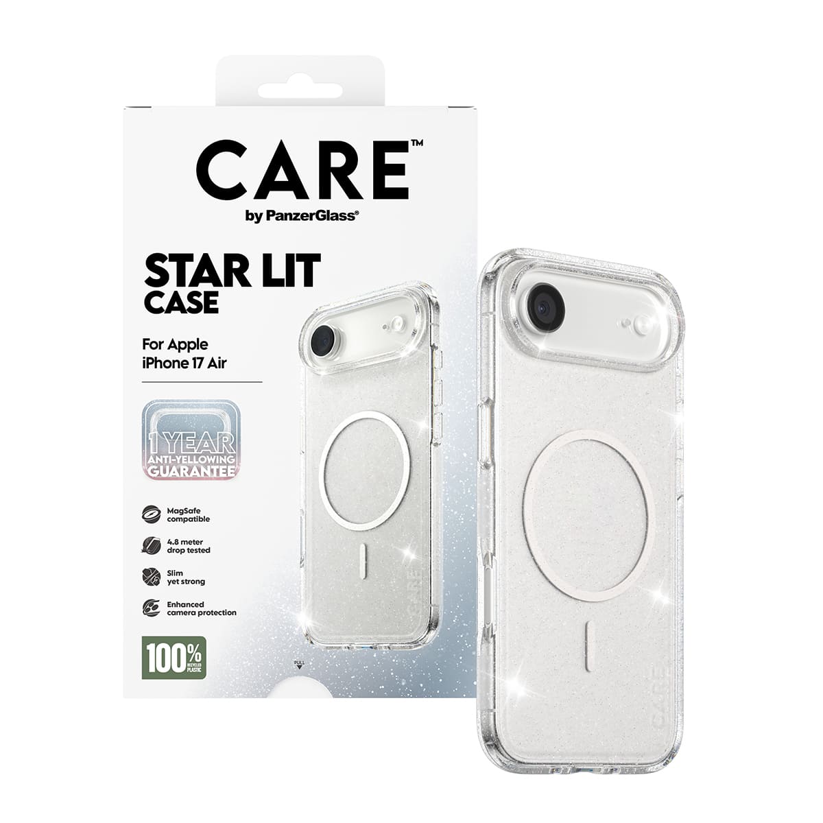 CARE by PanzerGlass Flagship Urban Explorer Etui do iPhone Air z białym MagSafe - Star Lit - Zawartość opakowania CARE by PanzerGlass Flagship Urban Explorer Etui do iPhone Air z białym MagSafe - Star Lit - Zawartość opakowania