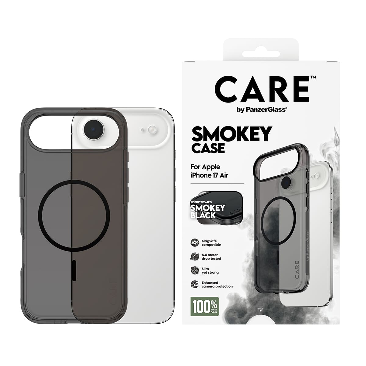 CARE by PanzerGlass Flagship Urban Explorer Etui do iPhone Air z czarnym MagSafe - Smokey - Zawartość opakowania