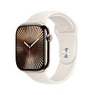 Apple Watch Series 10 GPS + Cellular Koperta 46mm z Tytanu w kolorze Złotym z Paskiem sportowym w kolorze Księżycowej poświaty - M/L - FWYY3LWA