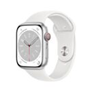 Apple Watch Series 8 GPS + Cellular Koperta 45mm z Aluminium w kolorze Srebrnym z Paskiem sportowym w kolorze Białym