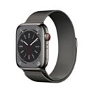 Apple Watch Series 8 GPS + Cellular Koperta 45mm ze Stali nierdzewnej w kolorze Mocnego grafitu z Bransoletą mediolańską w kolorze Mocnego grafitu