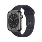 Apple Watch Series 8 GPS + Cellular Koperta 45mm ze Stali nierdzewnej w kolorze Mocnego grafitu z Paskiem sportowym w kolorze Północy