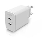 Mophie GAN - Ładowarka sieciowa 45W 2x USB-C - Biała