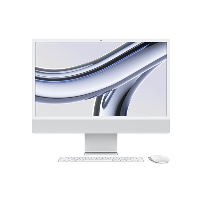 Apple iMac 24 4,5K Retina M3 8-core CPU + 10-core GPU / 16GB / 512GB SSD / Gigabit Ethernet / Srebrny (Silver) – Outlet - MR7E3B/A/Z145 - zdjęcie 1 z 8