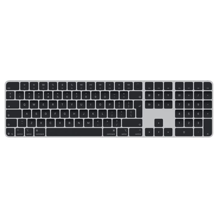 Apple Magic Keyboard Klawiatura z Touch ID i polem numerycznym w kolorze czarnym (USB-C) – układ ISO Angielski (międzynarodowy PL) - MXK83Z/A - zdjęcie 1 z 5