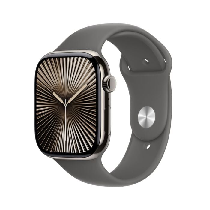 Apple Watch Series 10 GPS + Cellular Koperta 46mm z Tytanu w kolorze Naturalnym z Paskiem sportowym w kolorze Górskiej szarości - M/L – Outlet - FWYA3LWA/W418 - zdjęcie 1 z 9