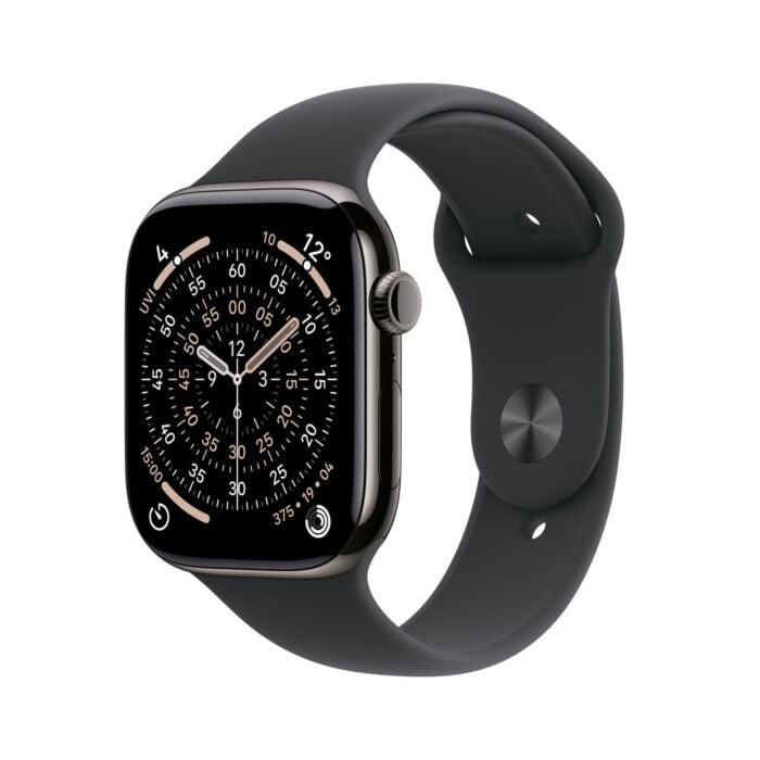 Apple Watch Series 11 GPS + Cellular Koperta 42mm z Tytanu w kolorze Łupku z Paskiem sportowym w kolorze Czarnym - M/L - MF8T4MP/A - zdjęcie 1 z 8