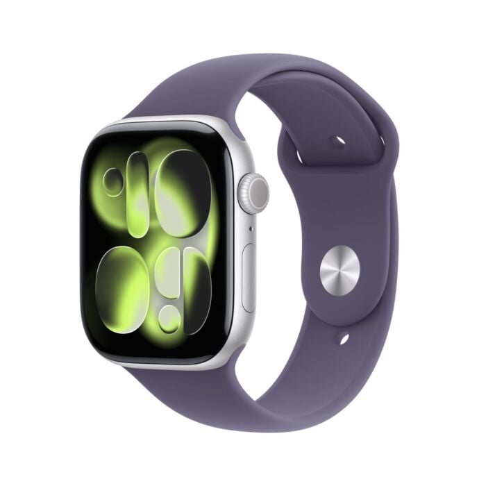 Apple Watch Series 11 GPS Koperta 42mm z Aluminium w kolorze Srebrnym z Paskiem sportowym w kolorze Mlecznego fioletu - S/M – Outlet - MEU64MP/A/W307 - zdjęcie 1 z 8