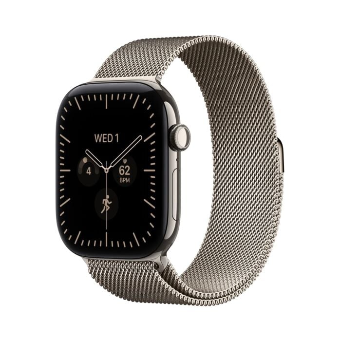 Apple Watch Series 12 GPS + Cellular Koperta 42mm z Tytanu w kolorze Naturalnym z Bransoletą mediolańską w kolorze Naturalnym - MJGH4MP/A - zdjęcie 1 z 8