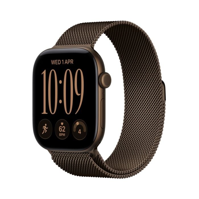 Apple Watch Series 12 GPS + Cellular Koperta 46mm z Aluminium w kolorze Ciemnego brązu z Bransoletą mediolańską w kolorze Ciemnego brązu - S/M - MKDF4MP/A - zdjęcie 1 z 8
