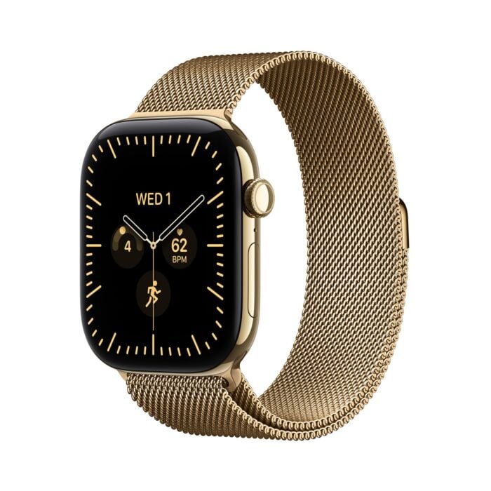 Apple Watch Series 12 GPS + Cellular Koperta 46mm z Tytanu w kolorze Żywego złota z Bransoletą mediolańską w kolorze Żywego złota - S/M - MJGU4MP/A - zdjęcie 1 z 8