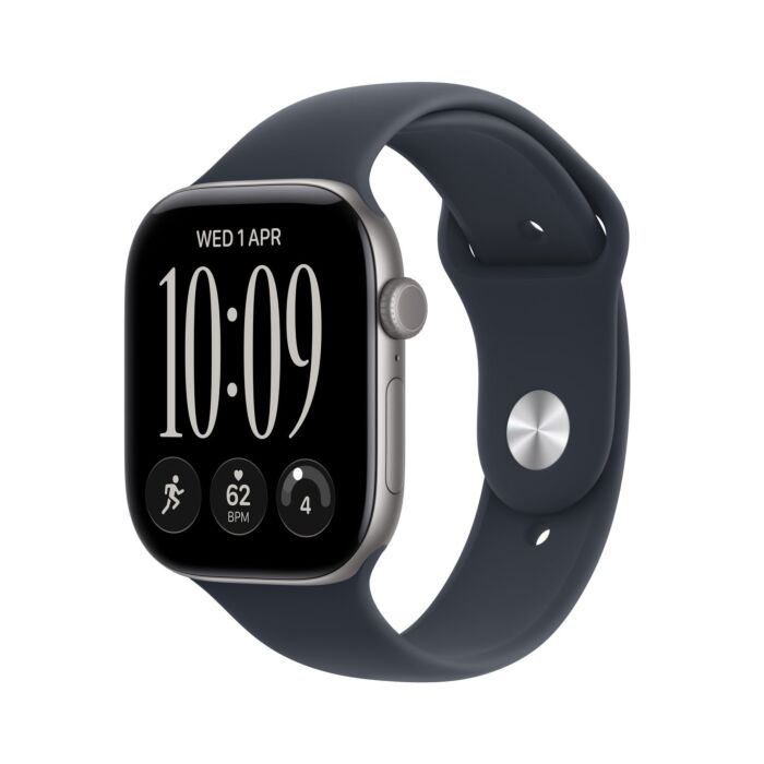 Apple Watch Series 12 GPS Koperta 42mm z Aluminium w kolorze Gwiezdnej szarości z Paskiem sportowym w kolorze Granatu - S/M - MJE74MP/A - zdjęcie 1 z 8